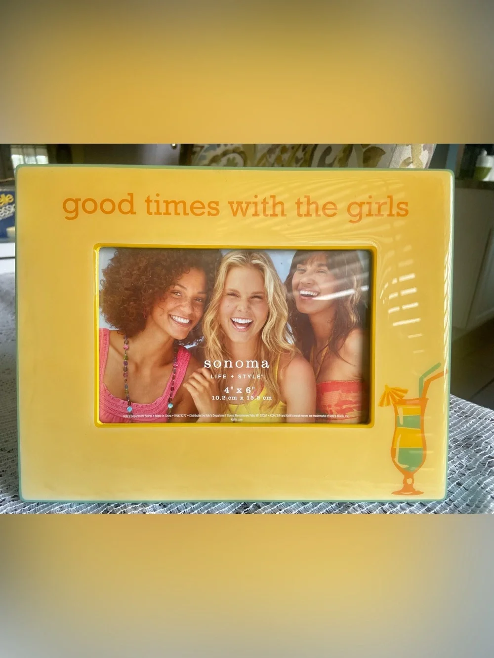 Sonoma Yellow 'Good Times With The Girls' Picture Frame